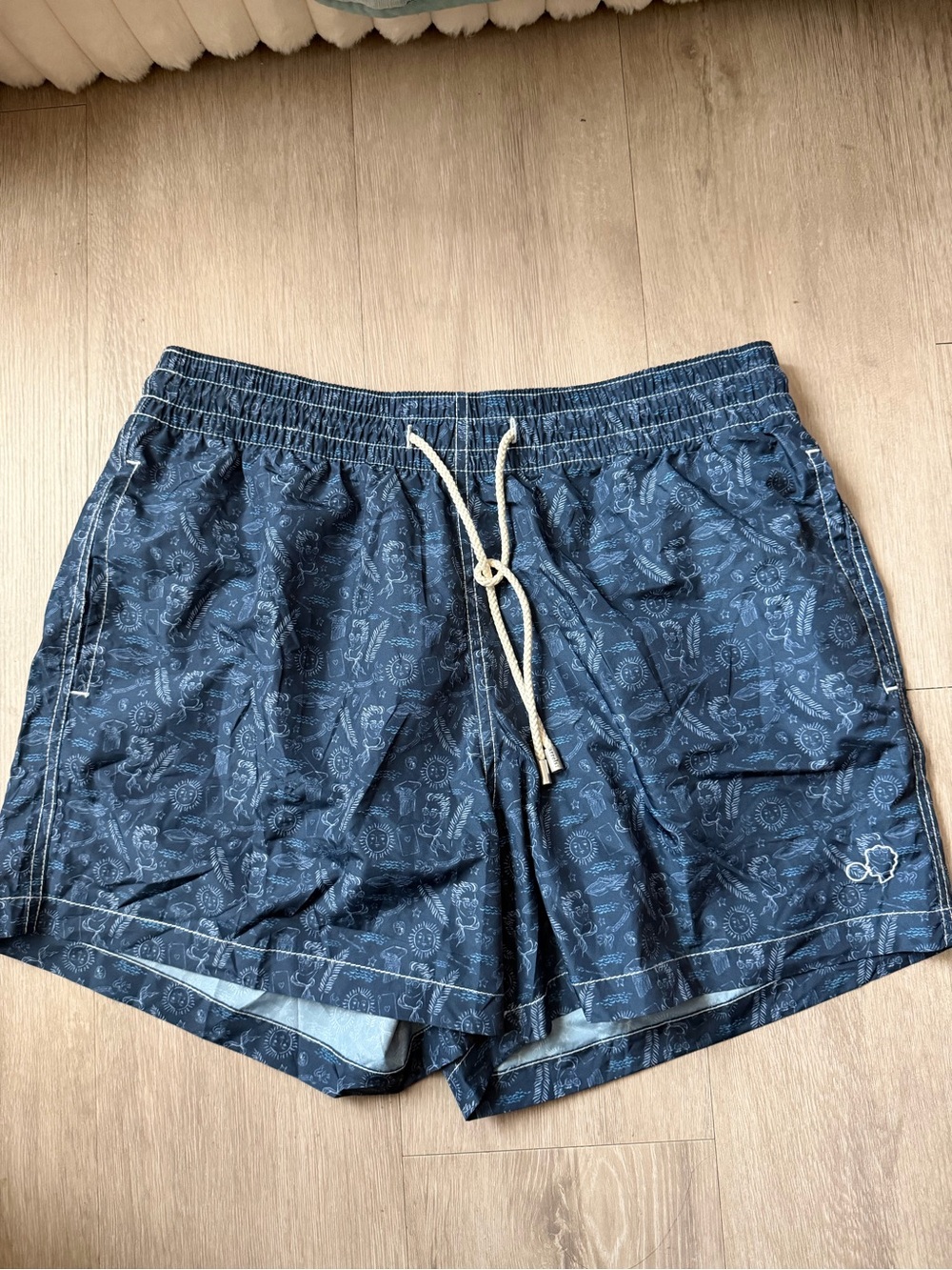 Arrels Barcelona x Jordi Labanda "In Summer We Trust" swim shorts in navy blue